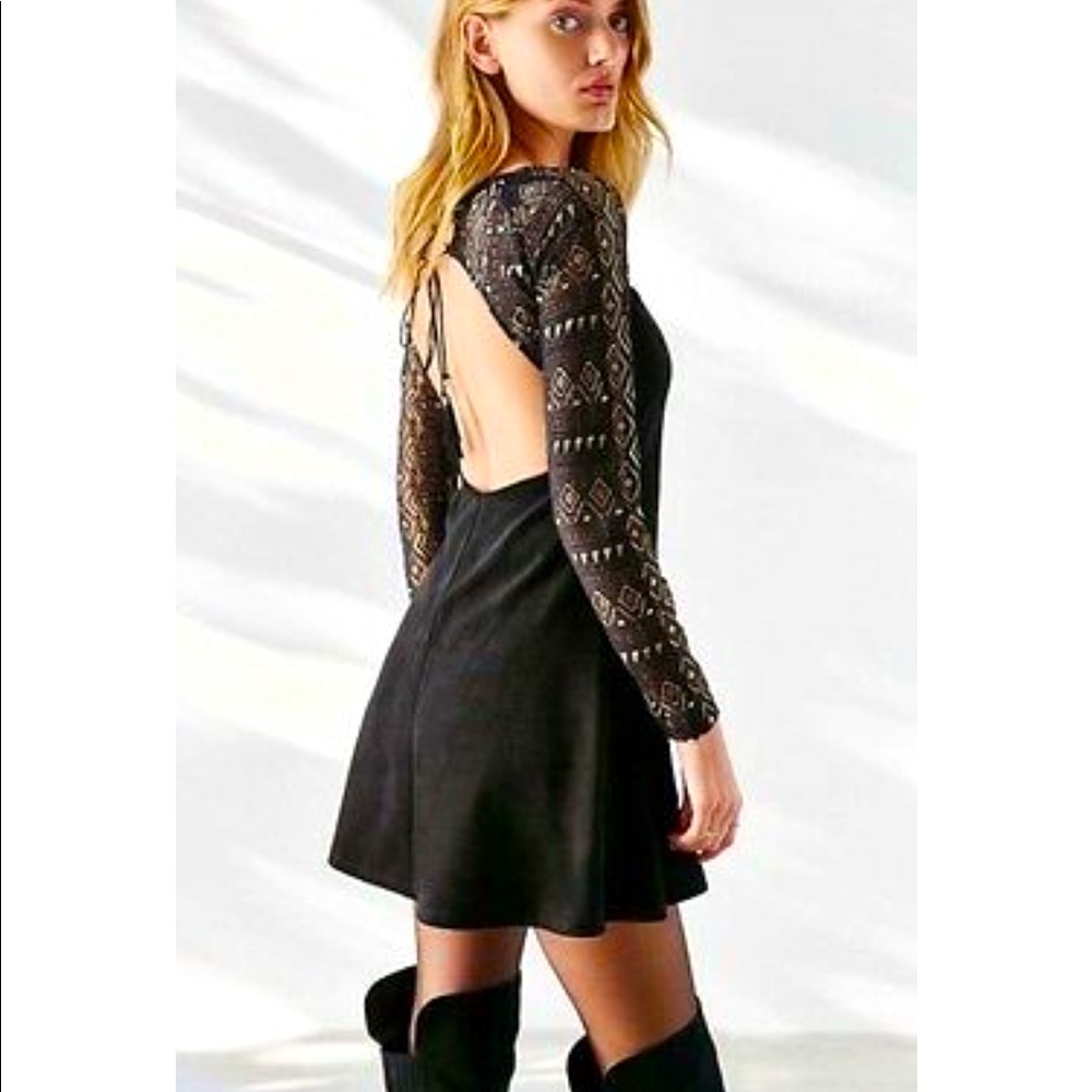 🖤Anthro FOXIEDOX Vegan Suede/Open-Back